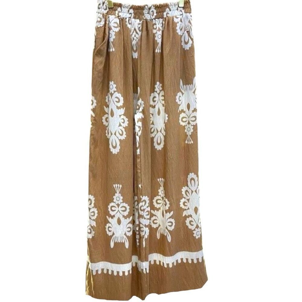 Border Print Wide Leg Boho Pattern Pants Plus Size Pockets | XXL NWT | Umgee - Picture 6 of 6